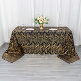 Black Gold Rectangle Sequin Tablecloth