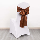 Cinnamon Brown Satin Chair Sashes Cinnamon Brown Satin Chair Sashes