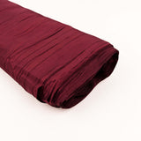 Burgundy Accordion Crinkle Taffeta Fabric Bolt